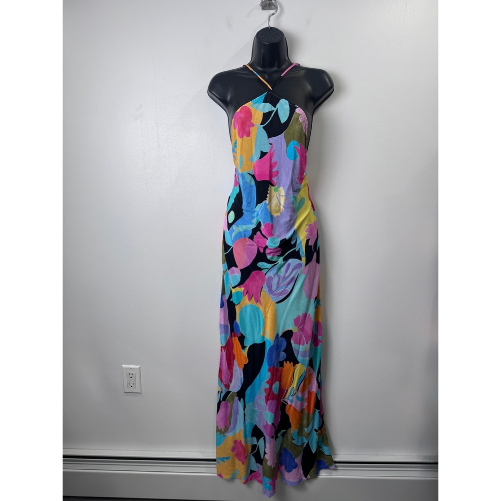 RIXO Multicolor Floral Cordy Halter Max iDress Vacation Floral Tropical XXL